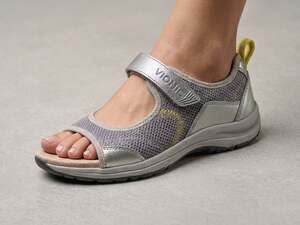 Vionic Sunset Mary Jane Sneakers Womens 7 Gray Orthotic Comfort Shoes NEW READ